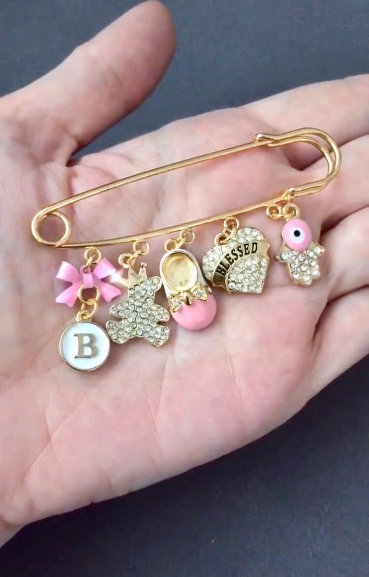 Baby Safety Pins  Charming Pendants